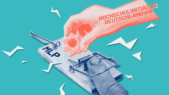 Ein Finger in der Mausefalle "MLP". Den Köder legt die "Hochschulinitiative Deutschland"